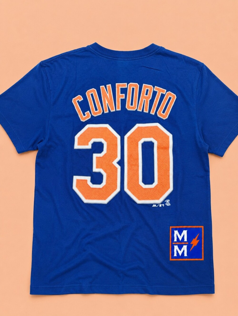 New York Mets Michael Conforto #30 Majestic T-Shirt 2XL Blue MLB